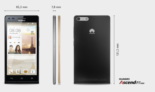 Huawei представил мини-версию будущего флагмана Huawei Ascend P7 Mini-2