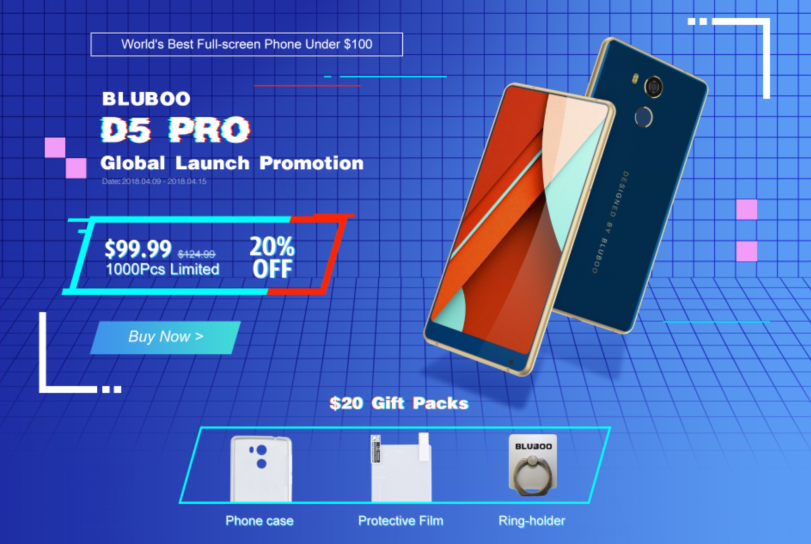 BLUBOO D5 PRO: с 9 по 15 апреля клон Xiaomi Mi Mix 2s стоит всего $99,99