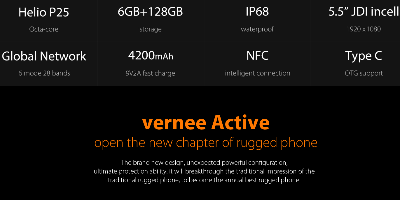 Vernee Active: ударопрочный и водонепроницаемый смартфон с Helio P25 и 6 ГБ ОЗУ-3