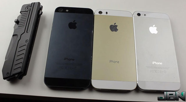 Тест на царапины золотого "iPhone 5S"