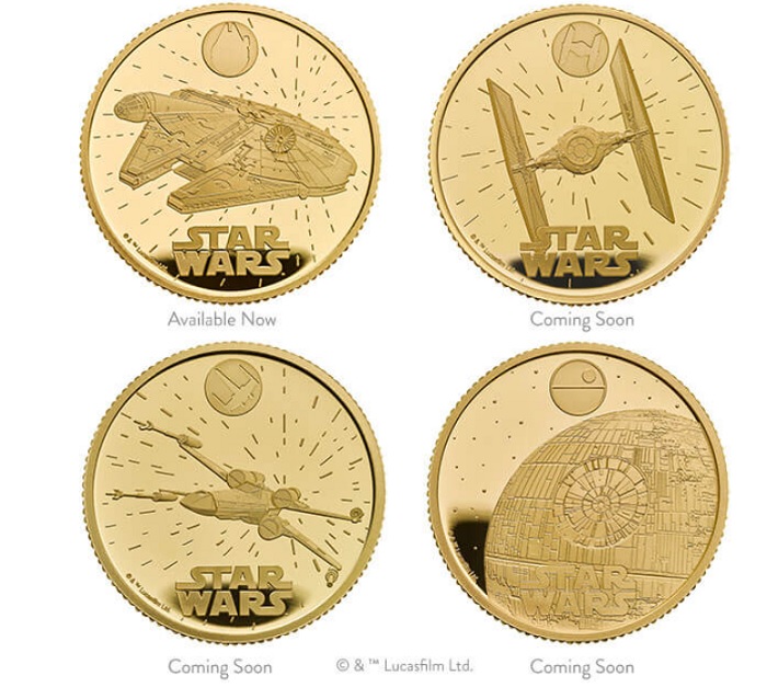 Монетный двор Великобритании выпустил нумизматическую коллекцию с изображением трех культовых космических кораблей и Звезды Смерти из Star Wars-2