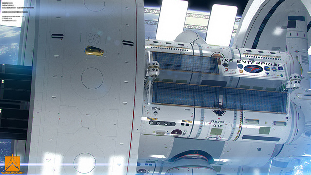 Концепт космического корабля IXS Enterprise с Ворп-двигателем-2