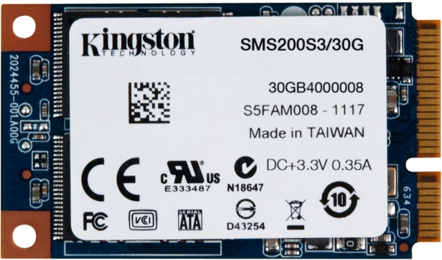 Kingston выпустила серию накопителей SSDNow mS200 в форм-факторе mSATA