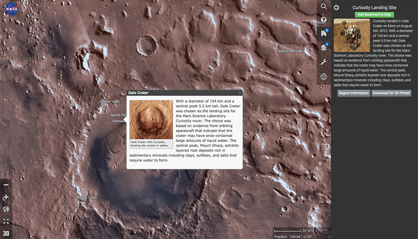 Mars Trek: как Google Earth, только для Марса