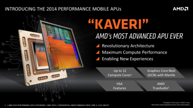 AMD представила мобильные чипы Kaveri с поддержкой HSA