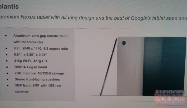 Планшет Nexus 9: 64-битный процессор и 8.9-дюймовый экран с разрешением 2048x1440-2