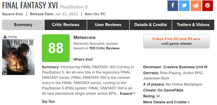 Неужели Лучшая игра года? Критики встретили Final Fantasy XVI восторженными отзывами и назвали ее "почти идеальной игрой"-2