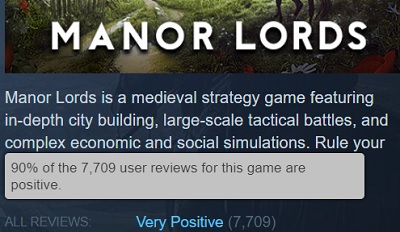 Manor Lords erreichte in den ersten 24 Stunden nach der Veröffentlichung einen Spitzenwert von 160.000 Spielern online - die Spieler sind begeistert von der Strategie-3