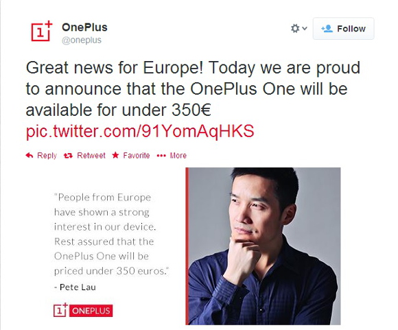 Названа ориентировочная стоимость смартфона OnePlus One для Европы
