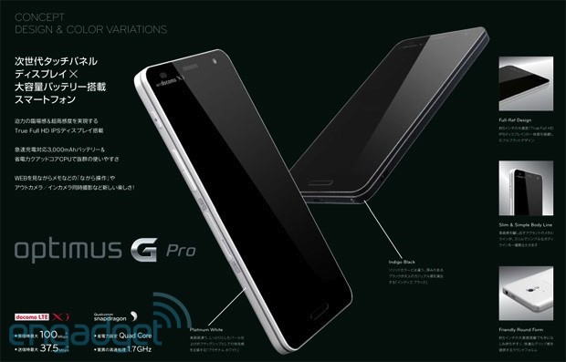 Большая утечка: всё о 5-дюймовом LG Optimus G Pro с батареей на 3 Ач