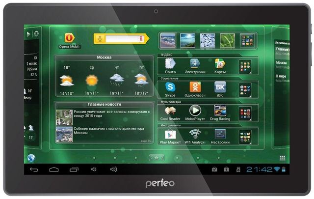 Android-планшет Perfeo 1016-HD с 10.1-дюймовым дисплеем и поддержкой 3G