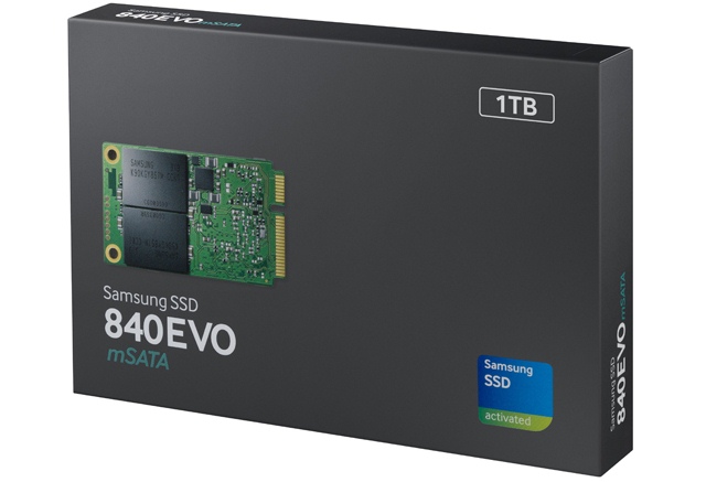 Samsung выпустит твердотельный накопитель 840 EVO с интерфейсом mSATA SSD объемом 1 ТБ