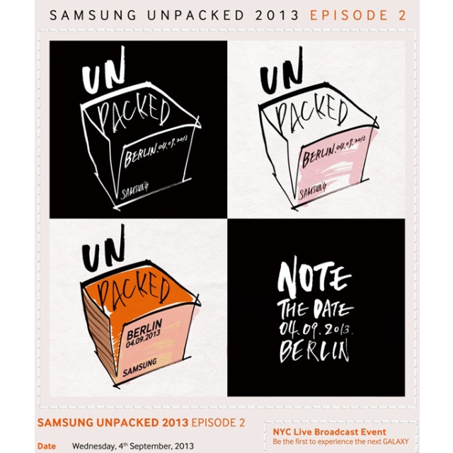 Samsung рассылает приглашения на мероприятие Unpacked 2013 Episode 2