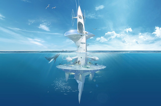 Плавучая вертикальная лаборатория SeaOrbiter для исследования морских глубин