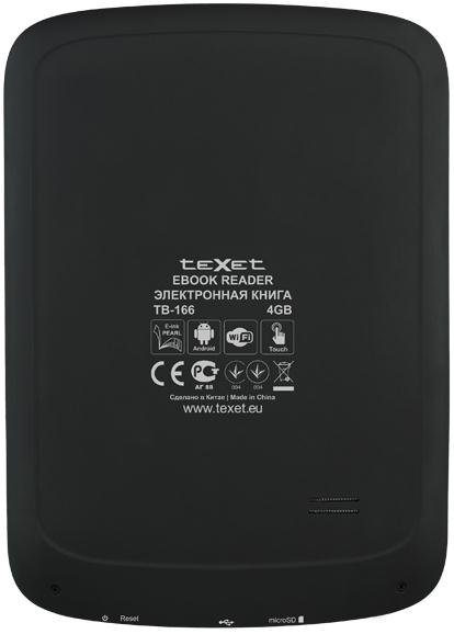 Электронная книга TeXet TB-166 с 6-дюймовым сенсорным E-Ink Pearl дисплеем-3