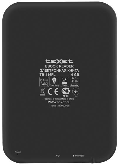 6-дюймовая электронная книга TeXet TB-416FL с подсветкой-3