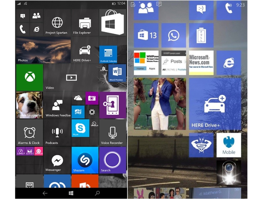 Изменения интерфейса Windows 10 для смартфонов на скриншотах сборки 10070