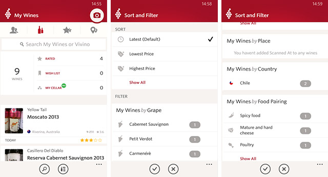 Приложения для Windows Phone: Vivino Wine Scanner-5