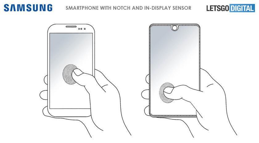 Samsung патентует смартфон со сканером отпечатков на весь экран