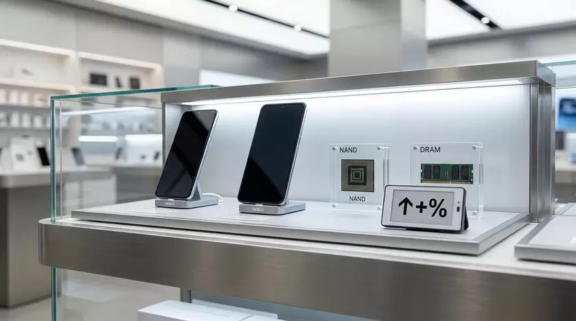 Смартфоны Oppo на фоне графиков