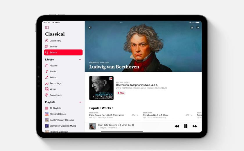 Застосунок Apple Music Classical тепер доступний для iPad