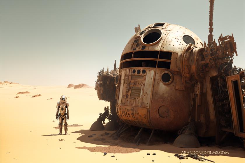 Neural network depicts planets and iconic Star Wars characters in steampunk style-4