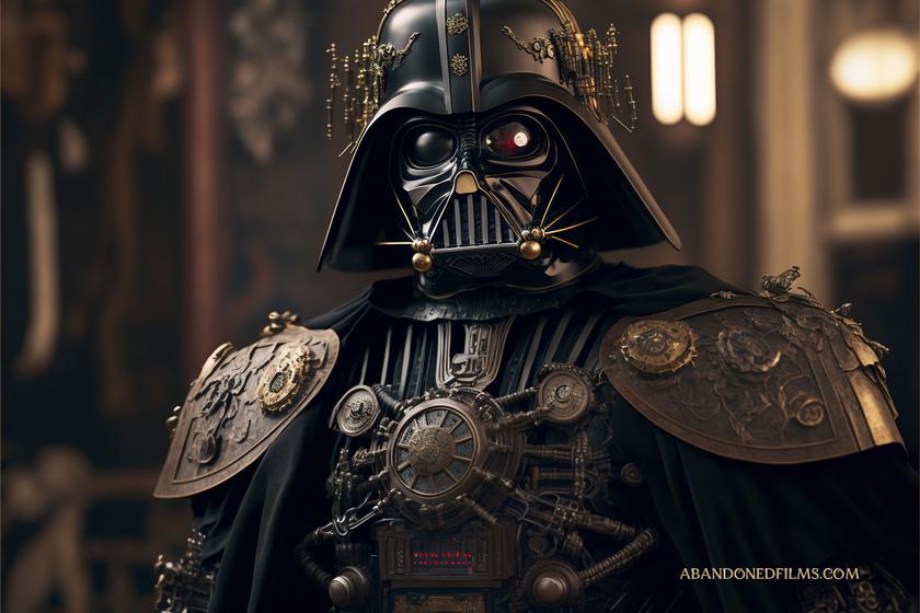 Neural network depicts planets and iconic Star Wars characters in steampunk style-2