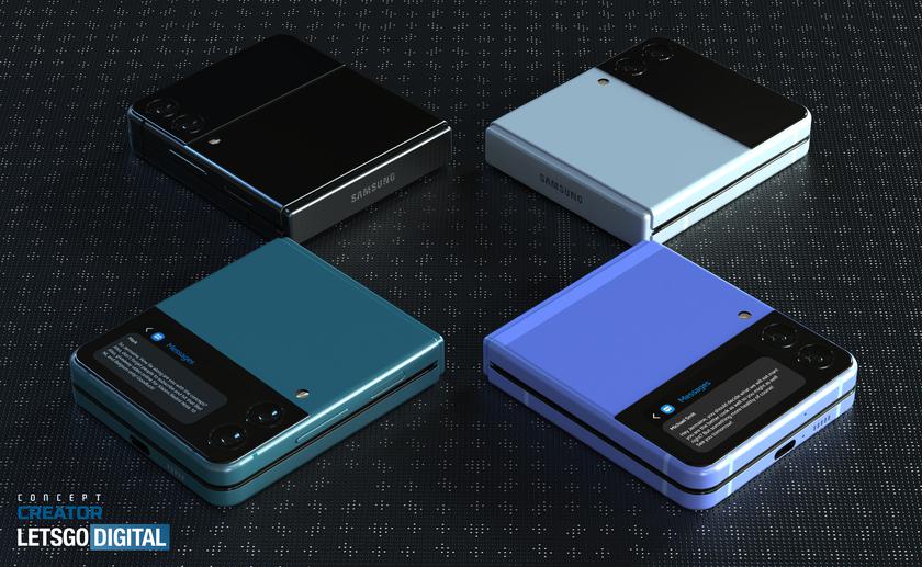 «Раскладушку» Samsung Galaxy Z Flip 3 показали на рендерах: двухцветный дизайн, двойная камера и увеличенный экран