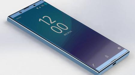 Sketch of smartphone Sony Xperia XZ Pro shows the use of full-screen design