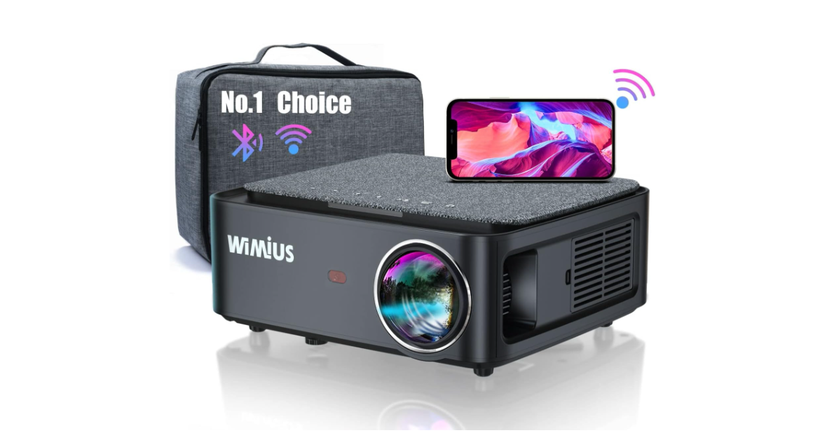 Proyector WiFi para computadora portátil, proyector portátil 1080P 7500L,  película de video al aire libre, cine en casa, multimedia HDMI, corrección