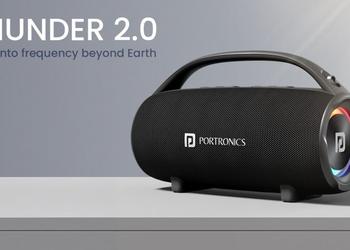 Компания Portronics представила новую портативную колонку Thunder 2.0 с мощностью 60 Вт, защитой IPX6 и 6-часовой автономностью