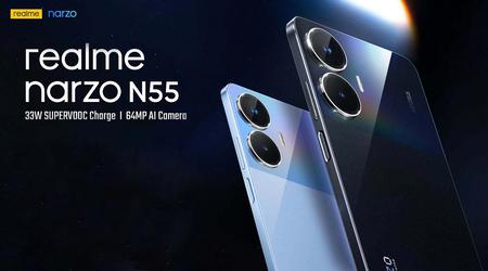 realme narzo N55: pantalla de 6,72″ a 90Hz, chip MediaTek Helio G88 y batería de 5000mAh por 134€.