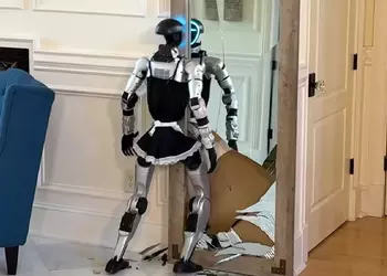 Видео дня: гуманоидный робот Unitree G1 врезался в зеркало, перепутав его с дверном проемом. Дважды