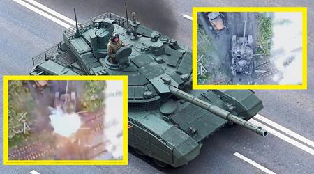 Eine Kamikaze-Drohne hat einen russischen T-90M-Panzer im Wert von mindestens 2,5 Millionen Dollar getroffen, und ein Drohnenbomber hat ihn anschließend mit einer thermobarischen Granate RGT-27S angegriffen