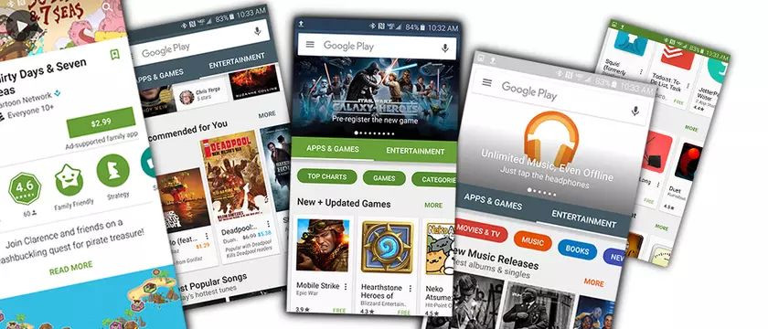 Google Play обновился до версии 6.0.0 и получил реорганизацию