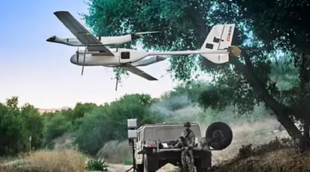 "Ready for any mission, any time": AeroVironment has unveiled its new P550 reconnaissance drone with vertical take-off and landing capability