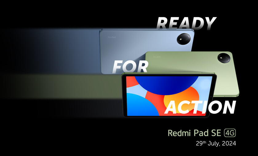 Официально: Xiaomi 29 июля представит планшет Redmi Pad SE 4G