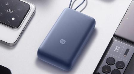 Xiaomi has introduced a 20000mAh Power Bank with built-in cable and fast charging for $22