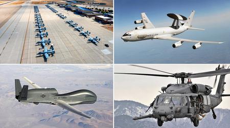 Siły Powietrzne USA chcą w 2024 roku wysłać na cmentarz lotniczy ponad 300 samolotów, śmigłowców i dronów - na liście są F-22 Raptor, F-15 Eagle, RQ-4 Global Hawk, E-8C JSTARS i E-3 Sentry