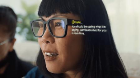 Google showed off a prototype of augmented reality glasses with the function of real-time translation of conversations