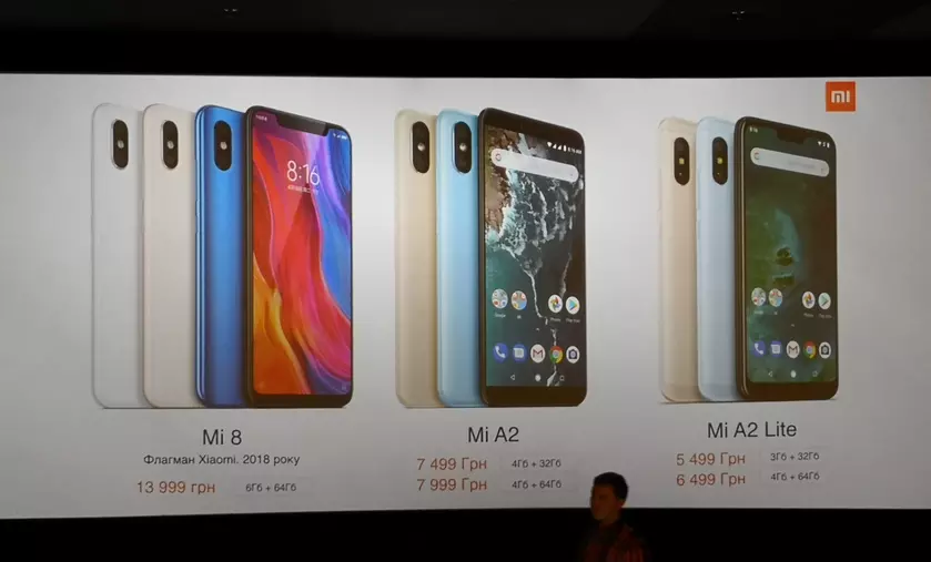 Объявлены украинские цены на смартфоны Xiaomi Mi 8, Mi A2 и Mi A2 Lite