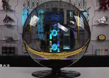 Эстетически безупречно и технически совершенно: китайские блогеры собрали супер‑PC за $60 000 в сферическом стеклянном корпусе
