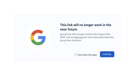 Google goo․gl links will stop working in August 2025