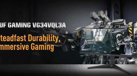 ASUS представила вигнутий ігровий монітор TUF Gaming VG34VQL3A з частотою кадрів 180 Гц і радіусом кривини 1500R