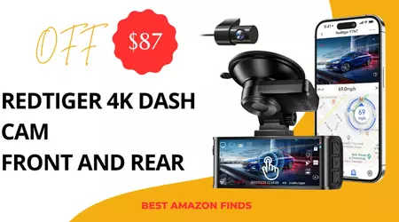 REDTIGER 4K Dash Cam Front and Rear - Today $87 Discount!