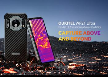 OUKITEL WP21 Ultra - Smartphone robusto con Helio G99, 9800mAh, cámara de imagen térmica y visión nocturna