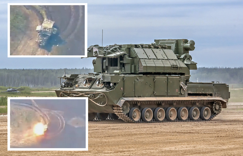 A cheap RAM II drone turned into scrap metal a new Russian anti-aircraft missile system 