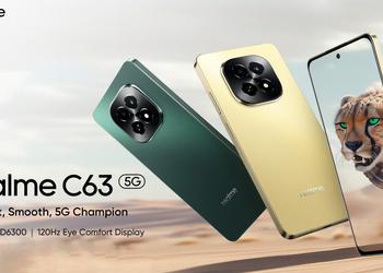 realme C63 5G: дисплей на 120 Гц, чип MediaTek Dimensity 6300, защита IP54 и батарея на 5000 мАч за $119