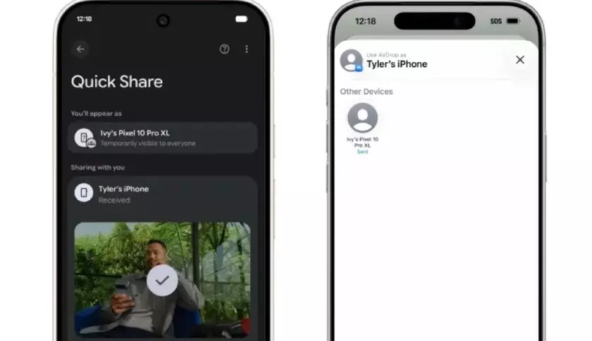 Быстрая передача Google и устройства Apple