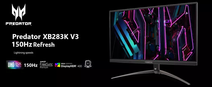 Acer Predator XB283K V3: игровой 4K-монитор с поддержкой 150 Гц за $499